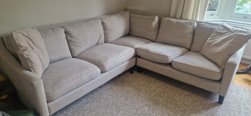 Grey fabric shaped corner - ,