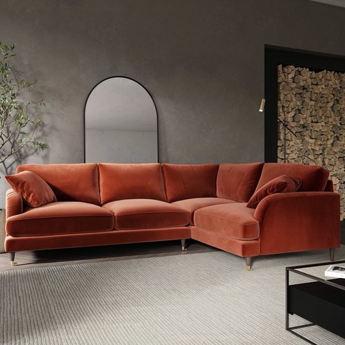 Seater sofa shaped velvet - seater,