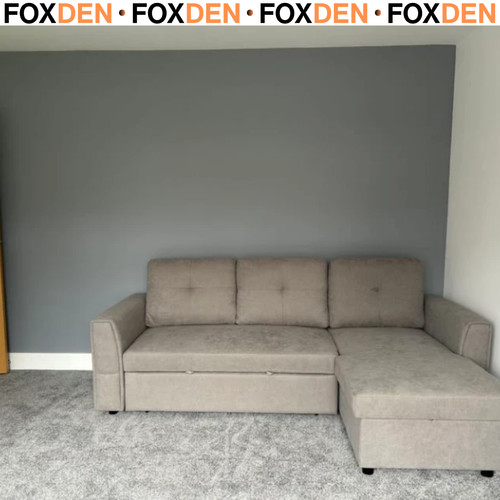 Grey corner sofa bed - sofa,